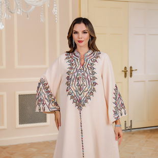 Дубай Ближневосточные платья Женское платье abaya Женское арабское женское платье musilin платье с вышивкой
