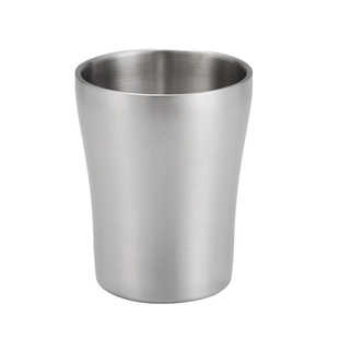 Korean-style 304 Stainless Steel Double-layer Water Cup Barbecue Restaurant Golden Beer Cup Household Anti-scalding Heat Insulation Cup Small Waist