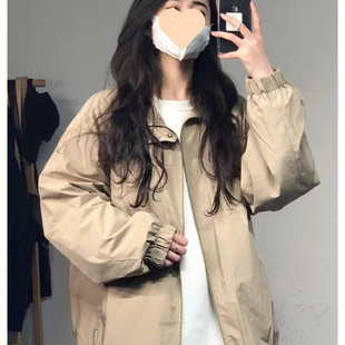 Japanese Tooling Coat Women's Autumn 2024 New Loose Retro Hong Kong Style Small Student Jacket Trendy