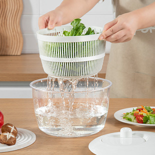 Kitchen Drain Basket Salad Dryer Vegetable Basin Water Drain Drain Household Manual Vegetable and Fruit Dehydrator