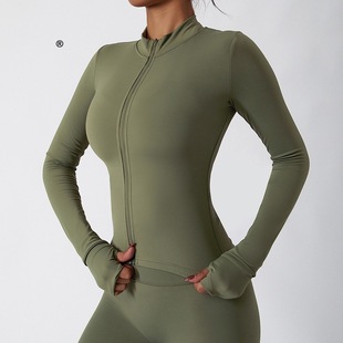 Yoga Coat Women's Yoga Running Tight Fitness Autumn and Winter Running Quick-drying Long-sleeved Training Top