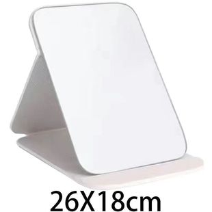 Folding Mirror Portable Makeup Mirror Foldable HD Ins Style Mirror Desktop Stand-Up Vanity Mirror for Dormitory