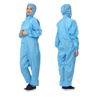 Dust-free clothing conjoined hooded men's and women's anti-static split food dust-proof clean breeding factory clothing anti-work clothes