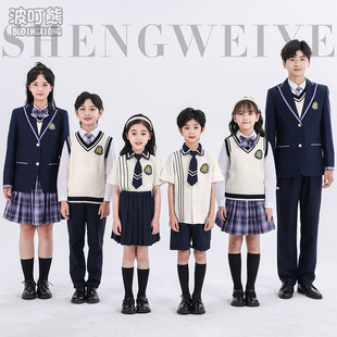 Autumn and Winter kindergarten Garden clothes College British style suit children's class clothes suit summer school uniform for small students spring and autumn