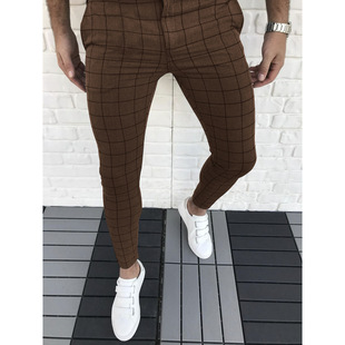 Foreign trade cross-border winter New Amazon Men's plaid casual pencil pants wish AliExpress ebay popular