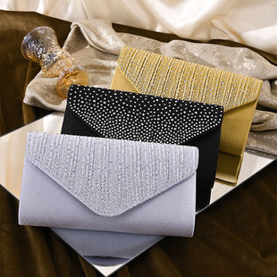 Cross-border New Dinner Bag Rhinestone Clutch Bag Chain Women's Banquet Bag Dress Evening Bag Women's Bag Wholesale Square Bag