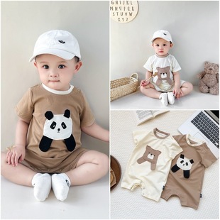 Infant Ins Summer Clothes Internet Celebrity Cute Baby Boys and Girls Super Cute Siaman Clothes Men's Summer Clothes Full Moon Hundred Days Tide