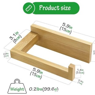 Customized Bamboo Toilet Paper Holder Toilet Paper Holder Wooden Self-Adhesive Roll Paper Holder Toilet Bathroom Towel Holder