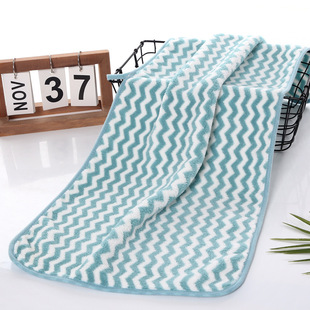 High density coral fleece striped towel wholesale household color strip bath towel absorbent beach towel department store gift stall towel
