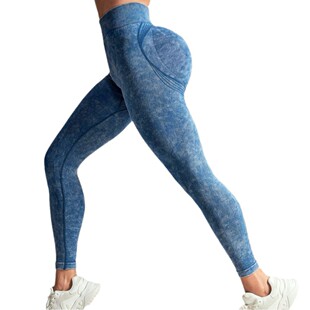 Amazon New Tie-Dye Seamless Hip Lifts Fitness Sports Pants High Waist Stretch Fitness Breathable Quick-drying Yoga Pants