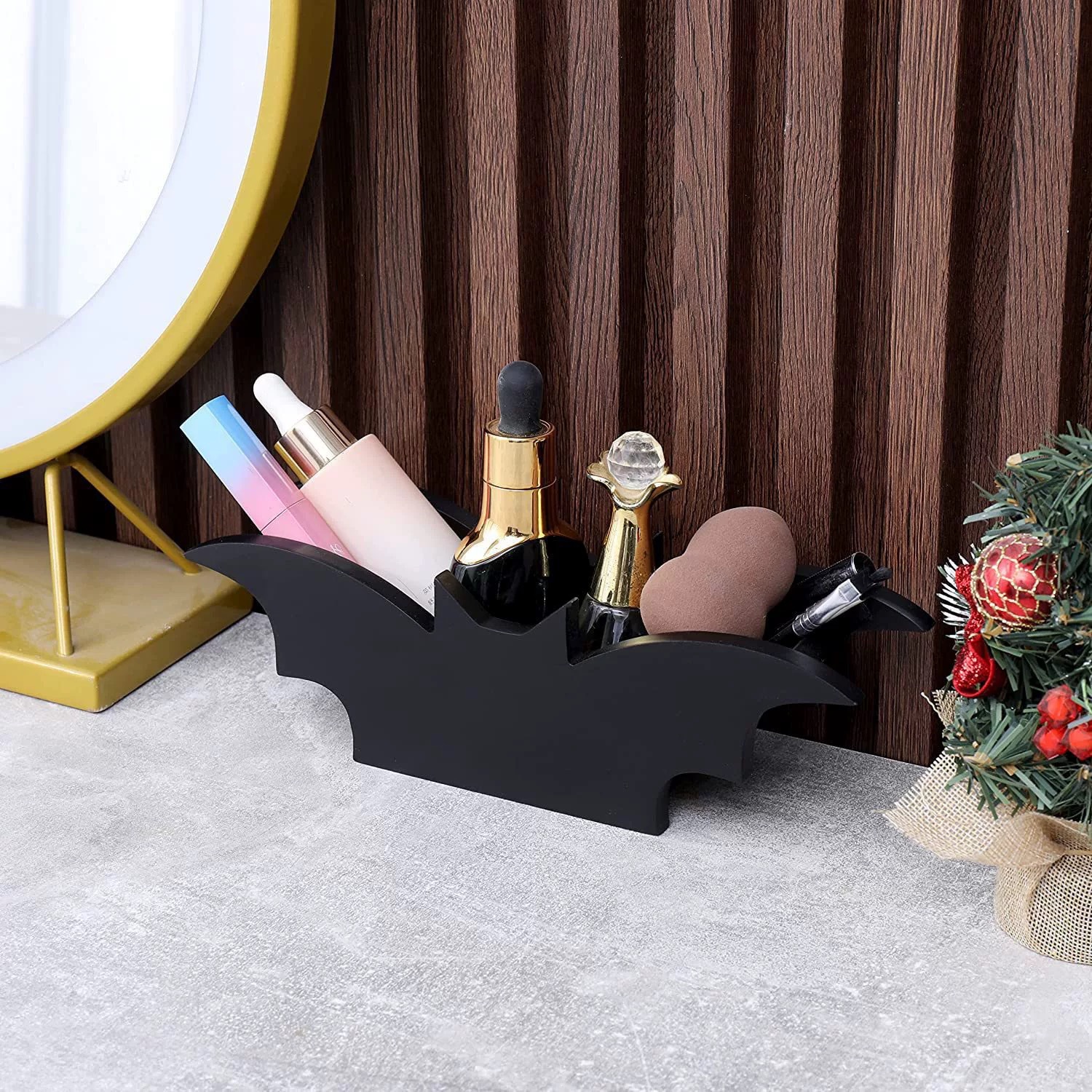 New Product Cross-border Gothic Bat Ornaments Crystal Display Wooden Storage Box Cosmetics Storage Tray
