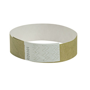 Disposable Identification Band Gold Wrist Band Logo Entertainment Band Bar Tickets Tyvek DuPont Paper Material