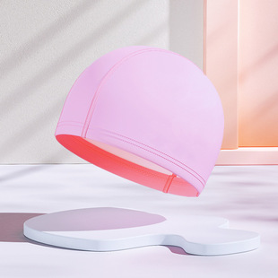 Swimming Cap Women's Waterproof Head Plus Large Fashion Adult Big Head PU Swimming Cap Men's LOGO Printing Customization