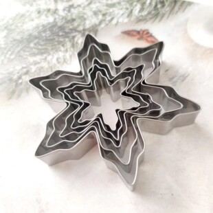 Stainless steel cookie mold snowflake cookie mold baking supplies Christmas cookie mold mousse circle cake mold
