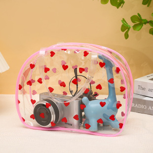 Cartoon transparent pvc cosmetic bag set cute three-dimensional zipper bag large capacity pvc cosmetic bag customization