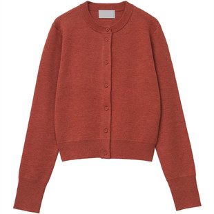 Checked version of CLANE Matsumoto new cardigan women's thick warm Japanese sweater autumn and winter slim fit sweater
