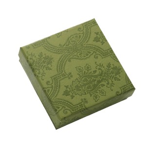 Classical green printed jewelry box necklace bracelet anklet ring gift box gift wholesale square high-grade packaging box