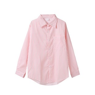 Cross-border Pink Striped Shirt Cardigan Coat Spring Outfit Women's Spring Long-sleeved Sunscreen Shirt Design Sense Top