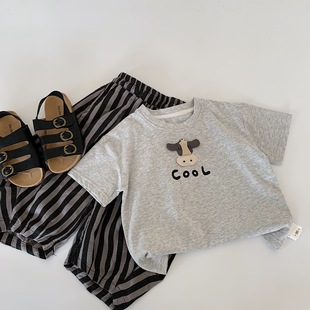 Maibao boys short sleeve T-shirt 2025 summer new Korean children's summer coat Huzhou Zhili children's clothing wholesale a