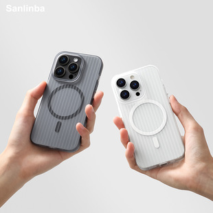 Sanlinba кожа гофрированная полоска чемодан магнитный всасывающий чехол для Apple iPhone15ProMax