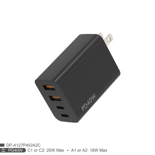 Двойной QC Двойной PD20W 20W Домашнее многопорное зарядное устройство 2A2C 40W PD США многоходовое зарядное устройство быстрая зарядка