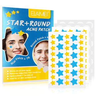 ELAIMEI star acne patch peach heart color multi-shape acne patch portable invisible transparent acne patch