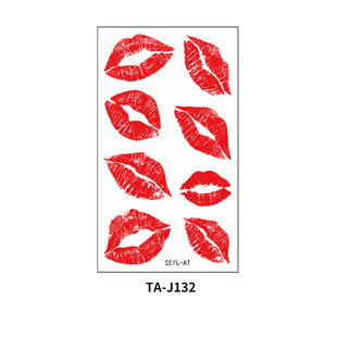 Cross-border Valentine's Day love red lip tattoo stickers Qixi dating couple confession disposable temporary tattoo stickers