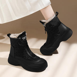 Genuine Leather Fashion Martins Boots Women's Height-increasing 2024 Autumn New All-match Thick-soled Short Boots Soft-soled Small Casual Boots