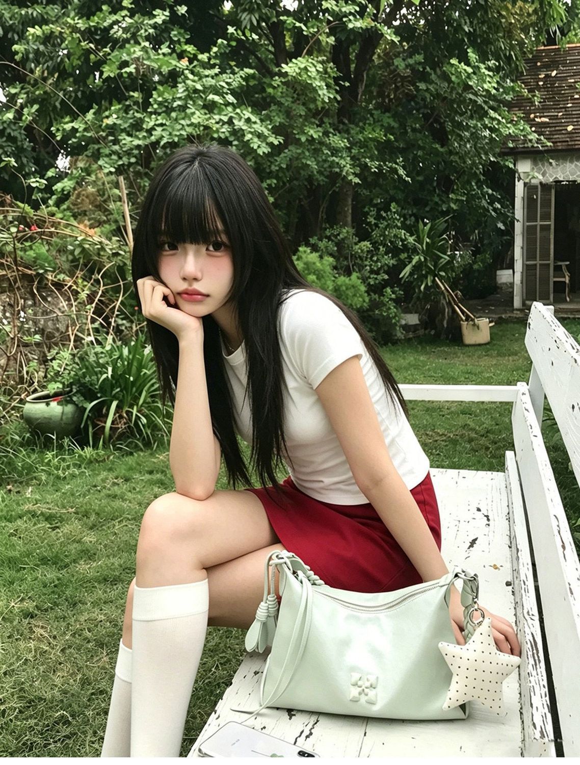 Red mini skirt, bodycon A-line style, unique and pretty summer suit skirt, soft and playful style.