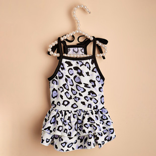 Purple leopard slip skirt spring and summer new cat dress small dog clothes manufacturers wholesale pet clothes