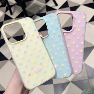 Ins Color Wave Dot 2-in -1 iphone141516promax Phone Case Apple 1213 Protective Case All-inclusive