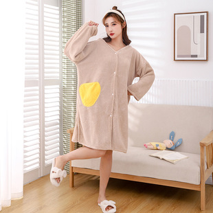 Wholesale New Adult Wearable Bath Towel Hooded Poncho Home Daily Soft Absorbent Swimming Bath Dress Bathrobe Clothes