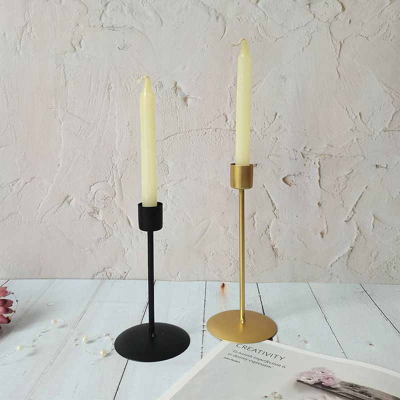 European-Style Geometric Iron Single-Head Candle Holder Wedding Gold Candle Cup Home Retro Decorative Ornaments European Retro