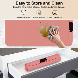 Household 110V Waterproof Silicone Dining Table Insulation Board Food and Beverage Pizza Multifunctional Constant Temperature Heating Silicone Food Warming