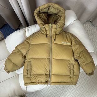 2024 children's new boys and girls feather clothing large children's casual short hooded velvet coat children's clothing wholesale live