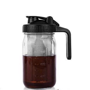 32oz холодный кофейник с шкалой 64oz Мейсон банка фильтр кофе амазонка с ручкой крышка стеклянная бутылка