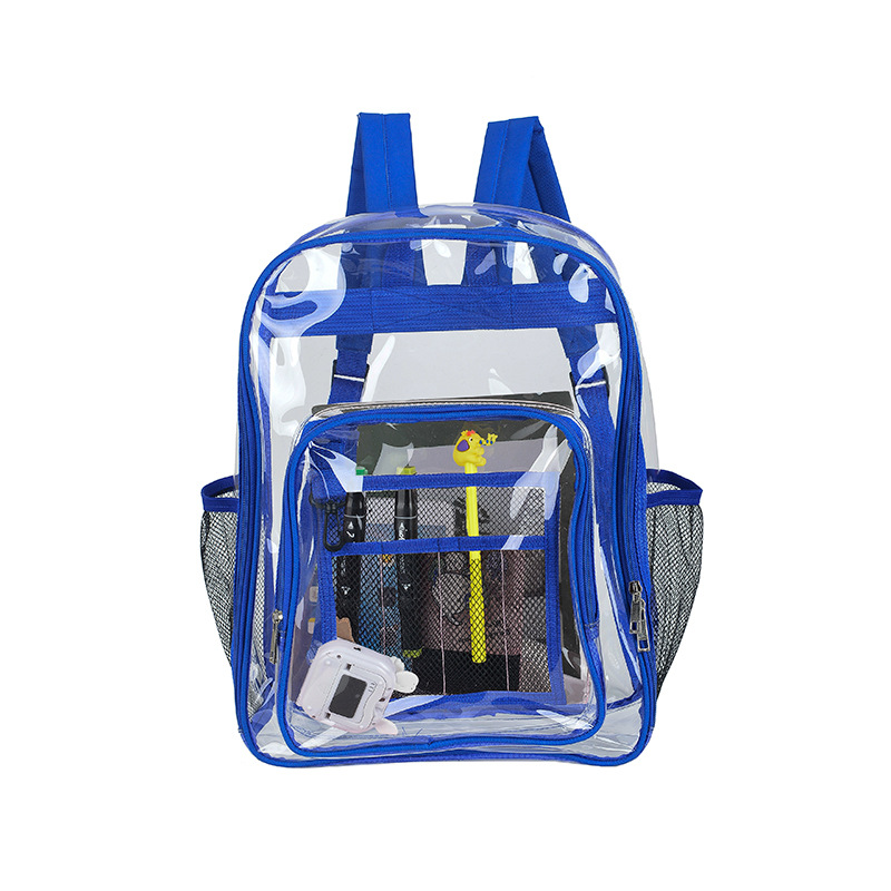 Spot Amazon Cross border Supply Transparent Backpack PVC Backpack PVC Schoolbag High Capacity Student Schoolbag