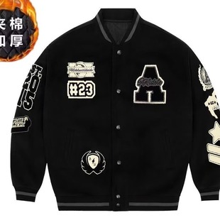 American-style heavy high street baseball uniform men's Spring and Autumn 2023 national fashion brand embroidered jacket loose European and American hip hop jacket