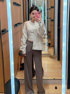 24 New Style God Pants LULU Home Same Softstreme Rib Thread Pants Wide Leg Casual Pants Women