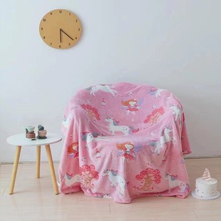 Cartoon Air Conditioning Quilt Pink Kidsren's Luminous Blanket Single Office Nap Double-Sided Flannel Blanket Export