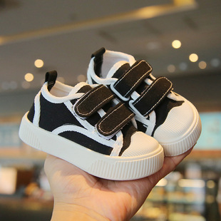 Spring Children's Canvas Shoes Children's Soft Sole Solid Base Shoes Girls' Non-slip Canvas Shoes Kindergarten Indoor Shoes