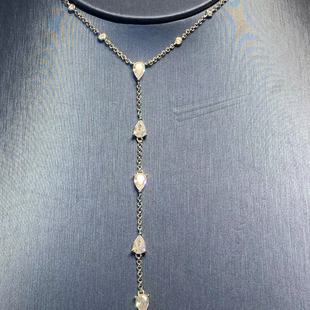 European and American fashion rhinestone tassel necklace female water drop zircon exaggerated clavicle chain temperament elegant to send girlfriend wholesale