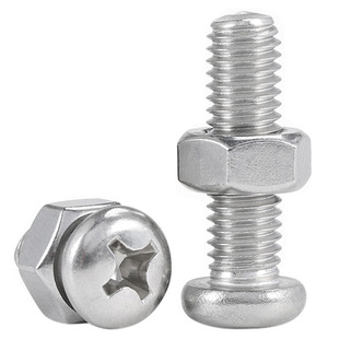 304 stainless steel PM Phillips round head screw nut suit pan head screw nut combination M3M4M5M6M8M10
