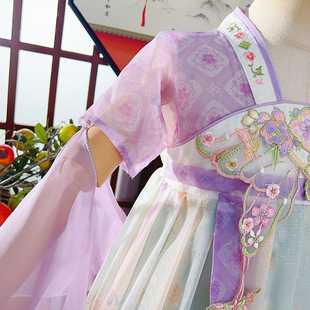 2024 новый Hanfu девушка летняя юбка костюм китайский стиль супер фея платье детское старинное платье