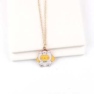 Sanrio ожерелье милый мультфильм простой нефрит Gui собака куломи капли масла сплав кулон ожерелье девочка ребенок
