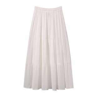 Slight Chubby Shoulder Top Summer Dress Large Size Chubby Girl Fried Street Two-Piece Set Flesh Covering Slimming High Waist A- Shape Skirt 2393