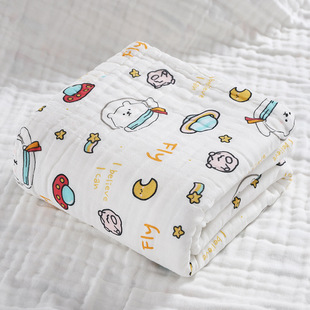 Wholesale cotton six-layer gauze bath towel newborn cotton children's bath swaddling towel newborn baby bath towel