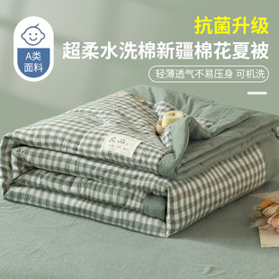 Class A Summer Xinjiang Cotton Quilt Unprinted Air-conditioning Quilt Machine Washable Washable Cotton Thin Quilt Gift Quilt Core Plaid Quilt
