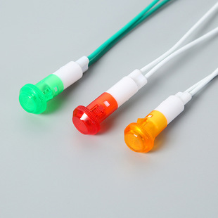 10-6 card type indicator light round head plastic indicator light with line LED signal light single and double three-color power indicator light