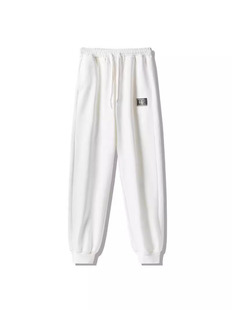 C006 Tide Brand 260 г твил имитация хлопка свободная реплая ножка с защитными брюками для мужчин и женщин с одинаковым длинным брюками с логотипом